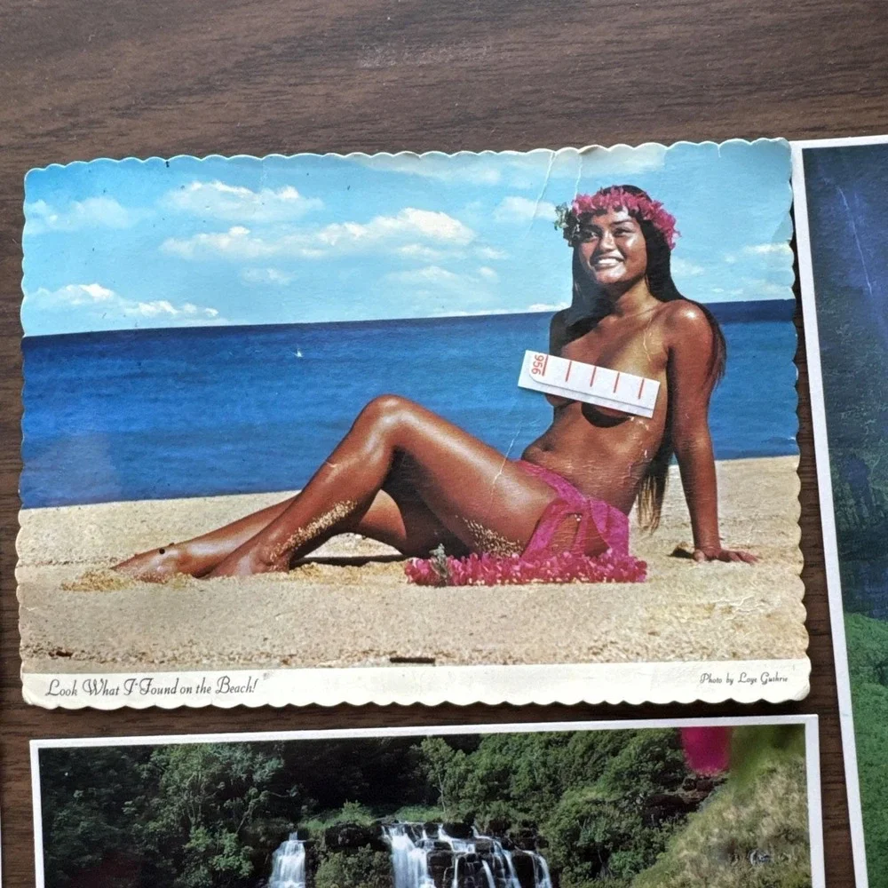 VTG‎ Lot 8 Hawaii Postcards Hotels Beach Air View Topless Bathing Beauty 1980s